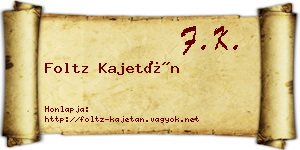 Foltz Kajetán névjegykártya